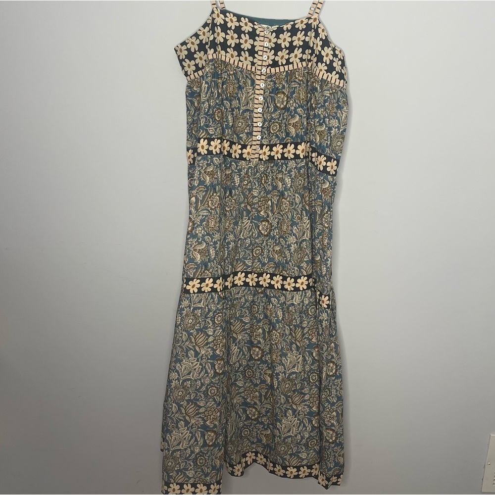 Women’s New Natural Life Rumi floral cotton tank floral cotton maxi dress large